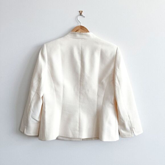 Evan Picone Womens Blazer Suit Jacket 3/4 Sleeve Cream Size 10 - Picture 2 of 7